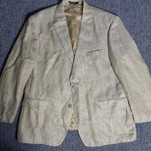 Jos. A. Bank 48R Linen Silk Herringbone Blazer Sport Coat Jacket Mens Beige